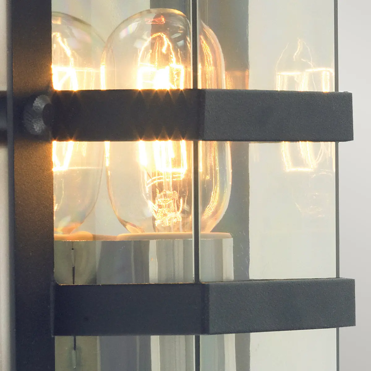 Boden 1 Light Wall Light - Black With Clear Glass - Image 3
