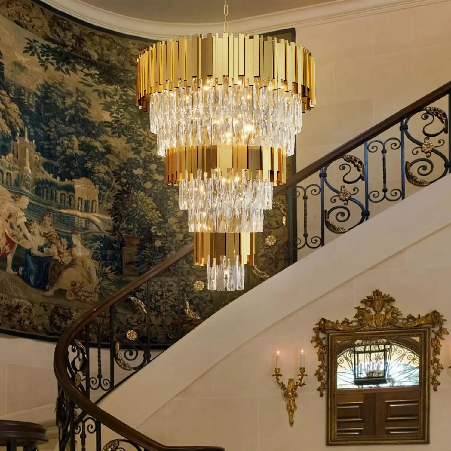 Luxury Black Crystal Chandelier For Large Staircase - Image 3