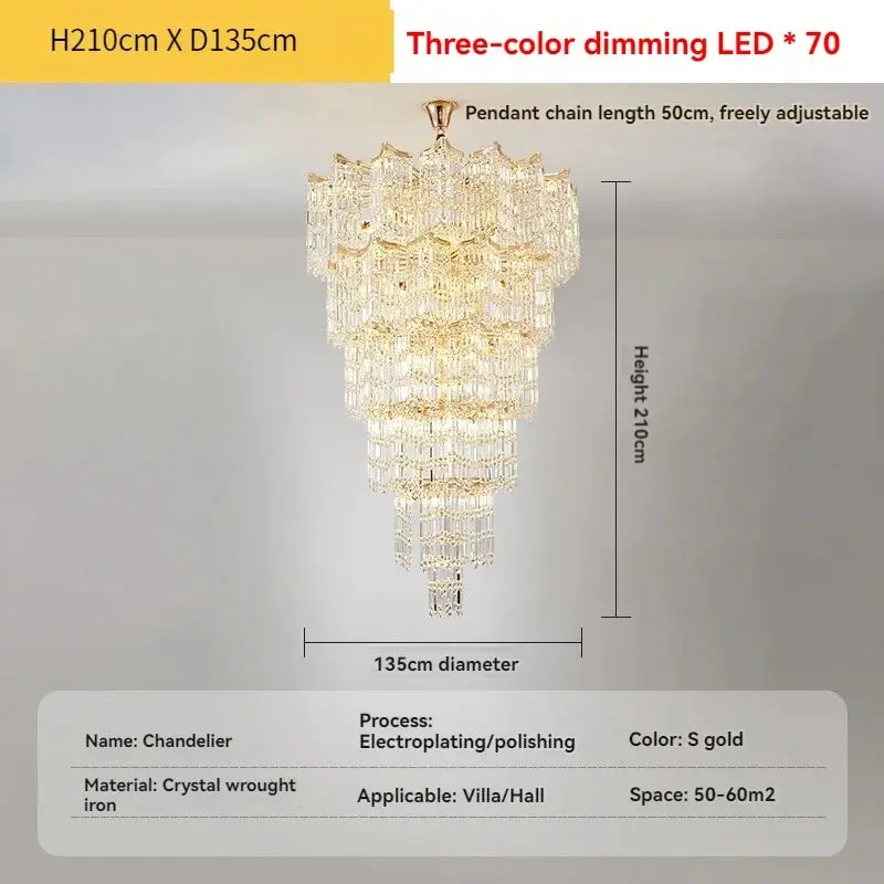 Modern Luxury Stairs Large Crystal Chandeliers - Image 9