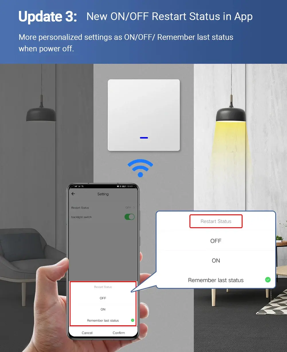 Push Button Smart 2 Way Light Switch - Image 4