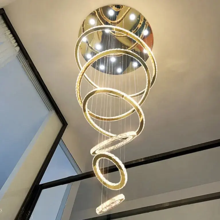 Rings Chandeliers for Loft Villa Duplex Design - Chrome - Image 6